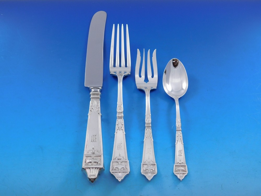 Lansdowne by Gorham Sterling Silver Flatware Service 12 Set 96 pc Dinner Mono M