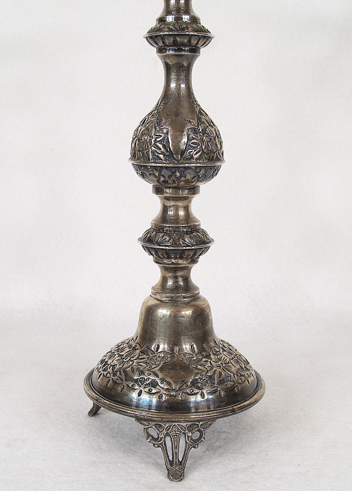 Antique Russian 84 Silver Sabbath Candlesticks