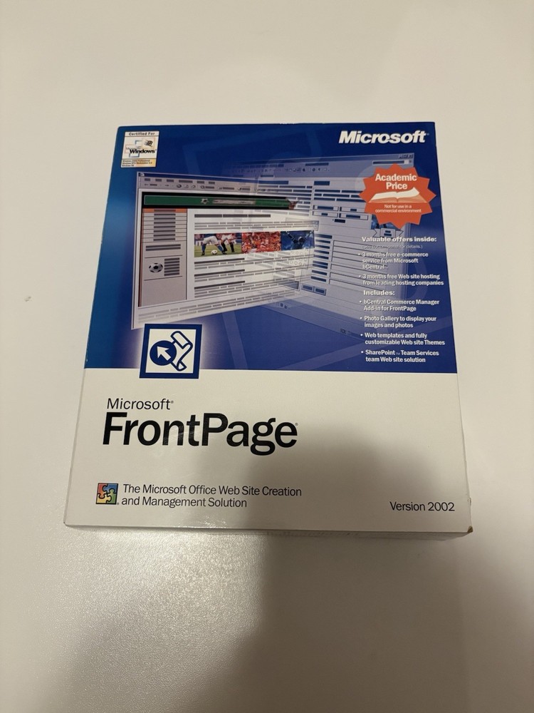 Microsoft FrontPage Version 2002, Windows 98