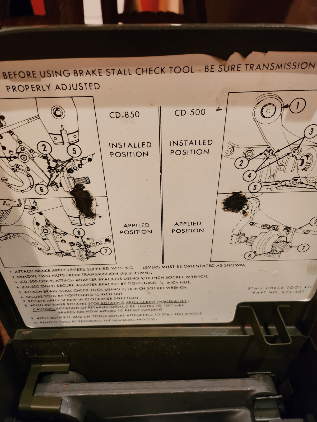 Brake Stall Check Tool Kit 8351307