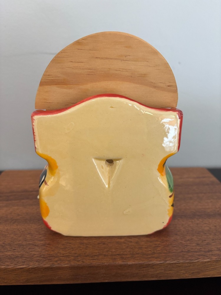Pier 1 Imports Olive Patterned Ceramic Wall Mounted Salt Cellar Spain