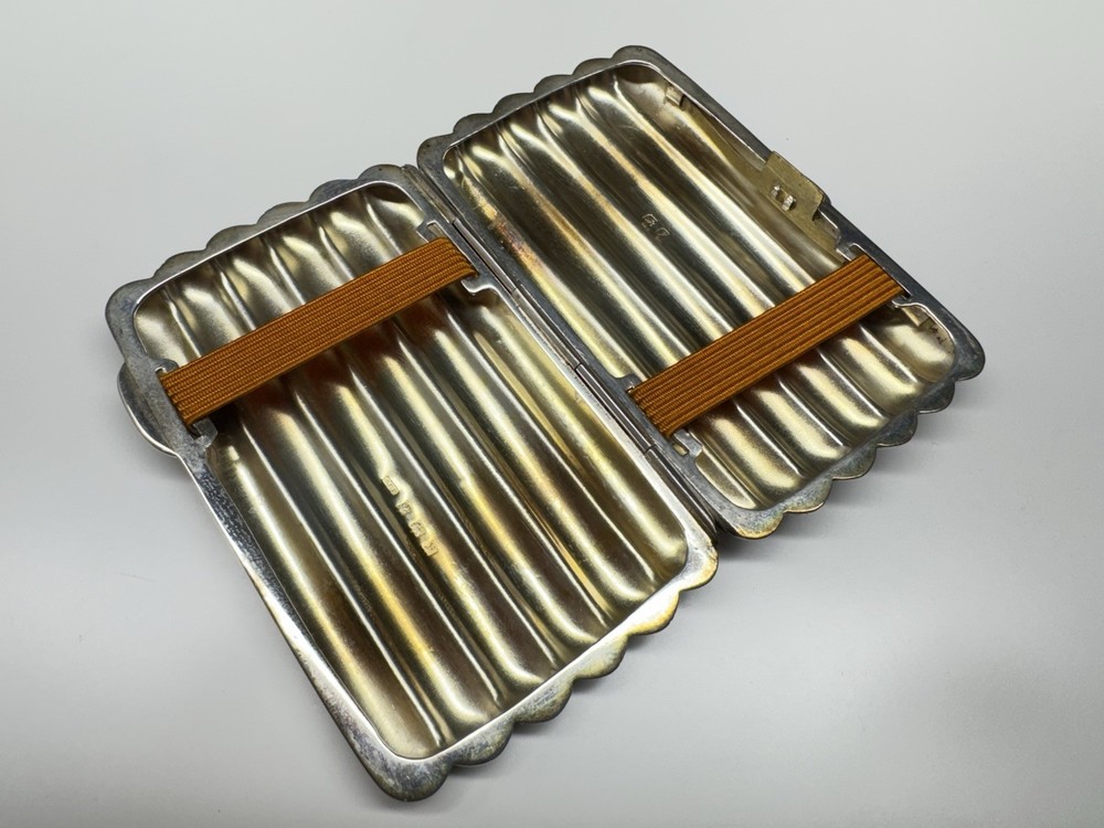 1923 g.f.b birmingham hallmarked sterling solid silver cigarette/cigarillo case