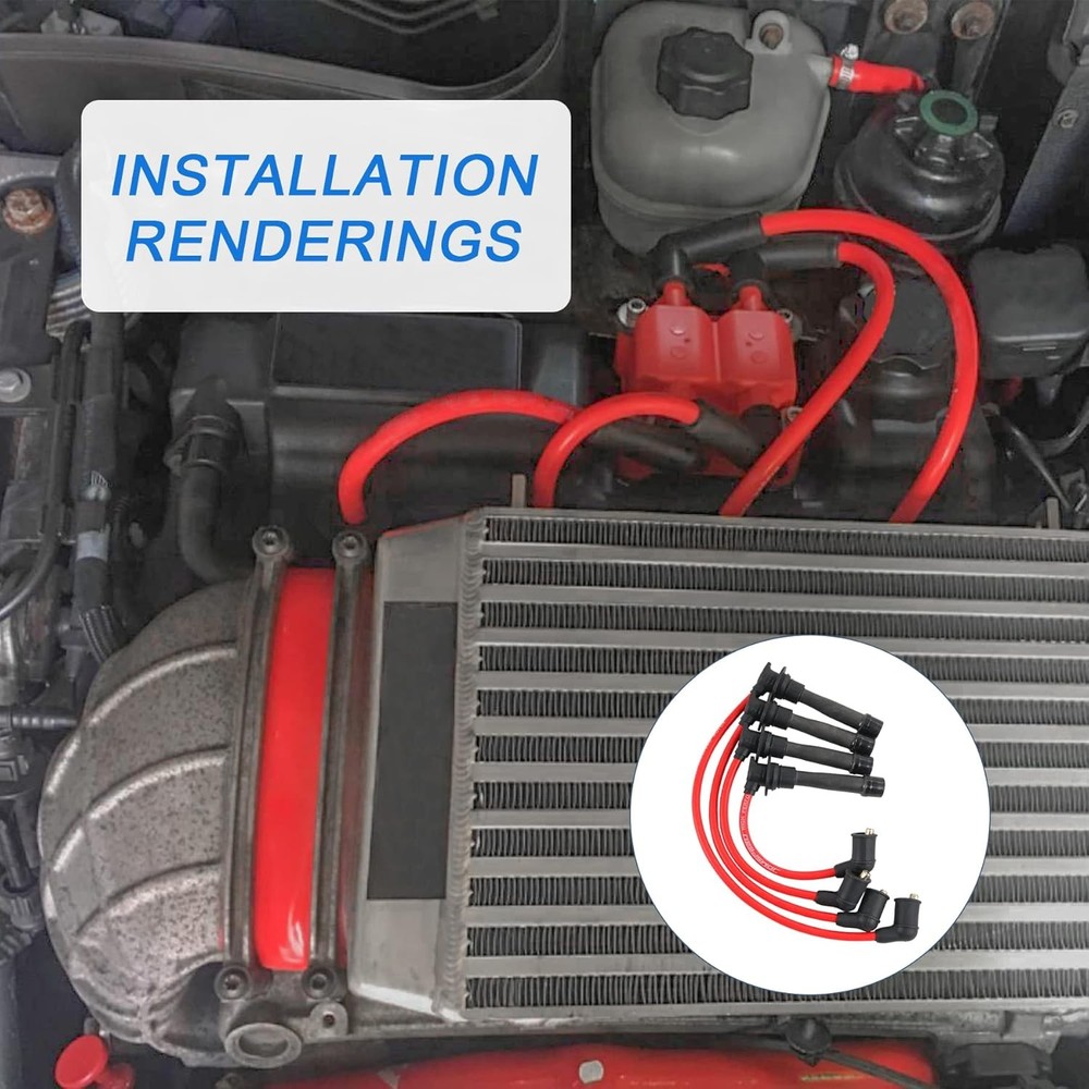 JDMSPEED New Red Ignition Spark Plug Wires Set Replacement for Mazda Miata...