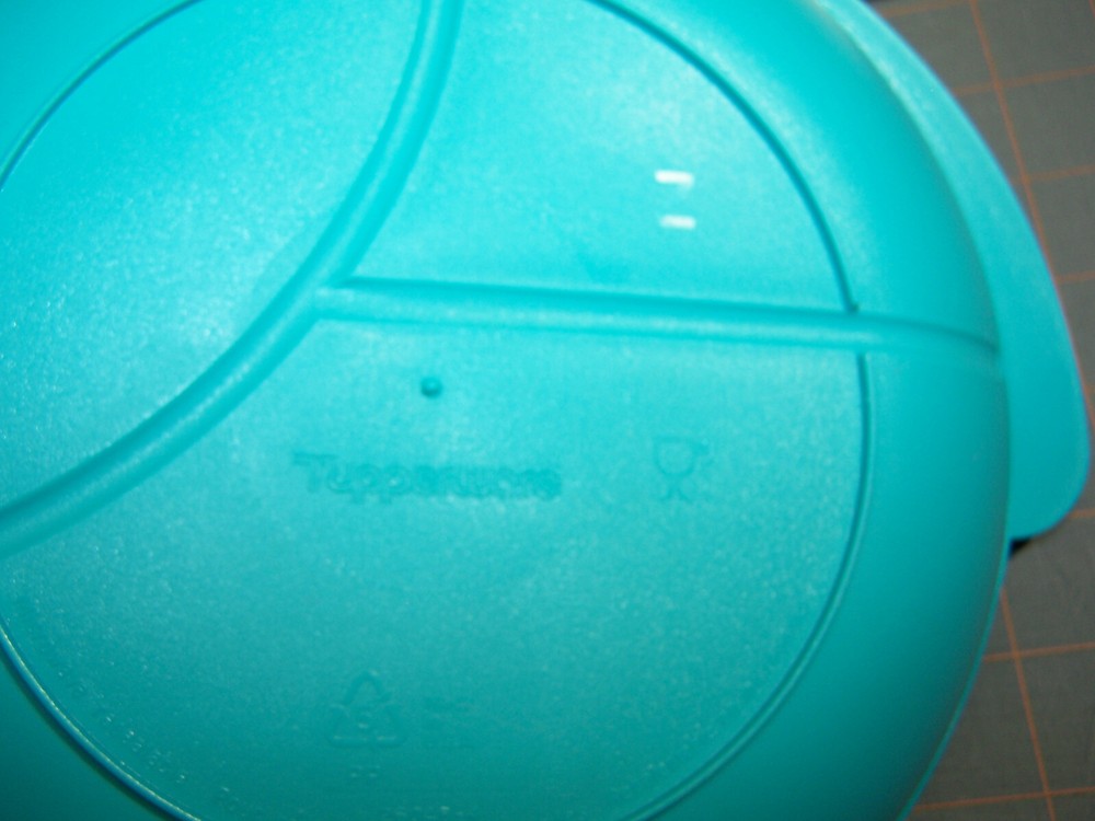 Tupperware 2604 Teal Divided Microwave Dish & White Lid