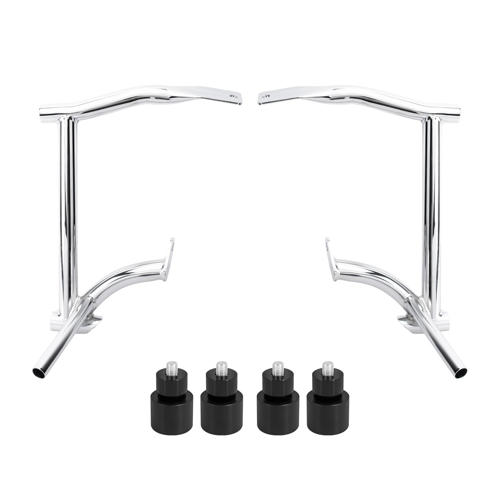 Chrome Crash Bar Rails Saddlebag Guard Protector For Harley Touring FLHX 09-25