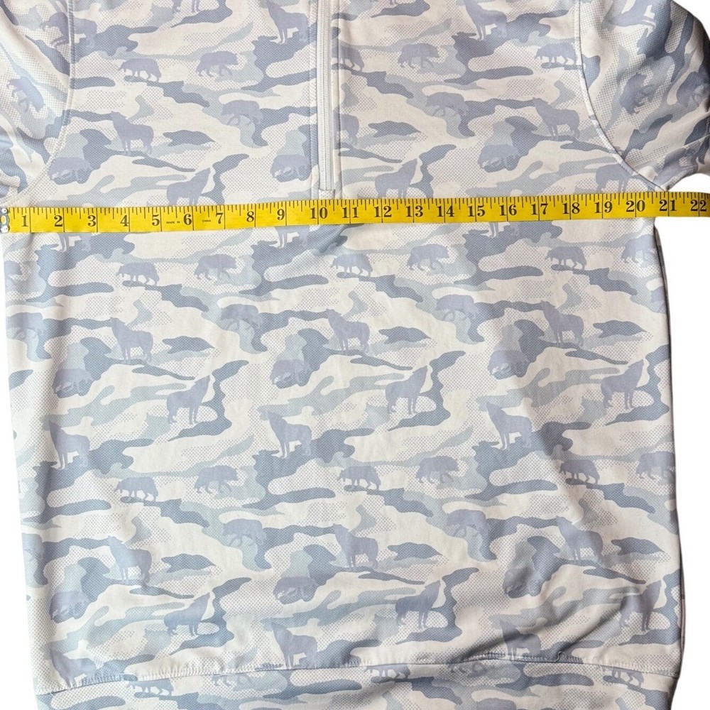 Waggle Golf Quarter Zip Pullover Mens Medium Grey White Wolf Camo Performance