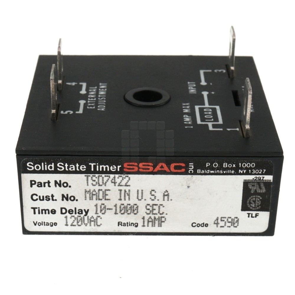 SSAC TSD7422 Solid State Timer-Interval/Delay-on-Break, 1 Amp, 120VAC 10-1000sec