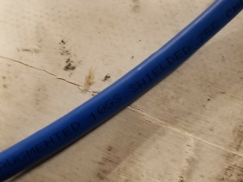 Vertical Cable CAT6A F/UTP High Grade 10G Network Cable CMP Plenum Blue /50ft