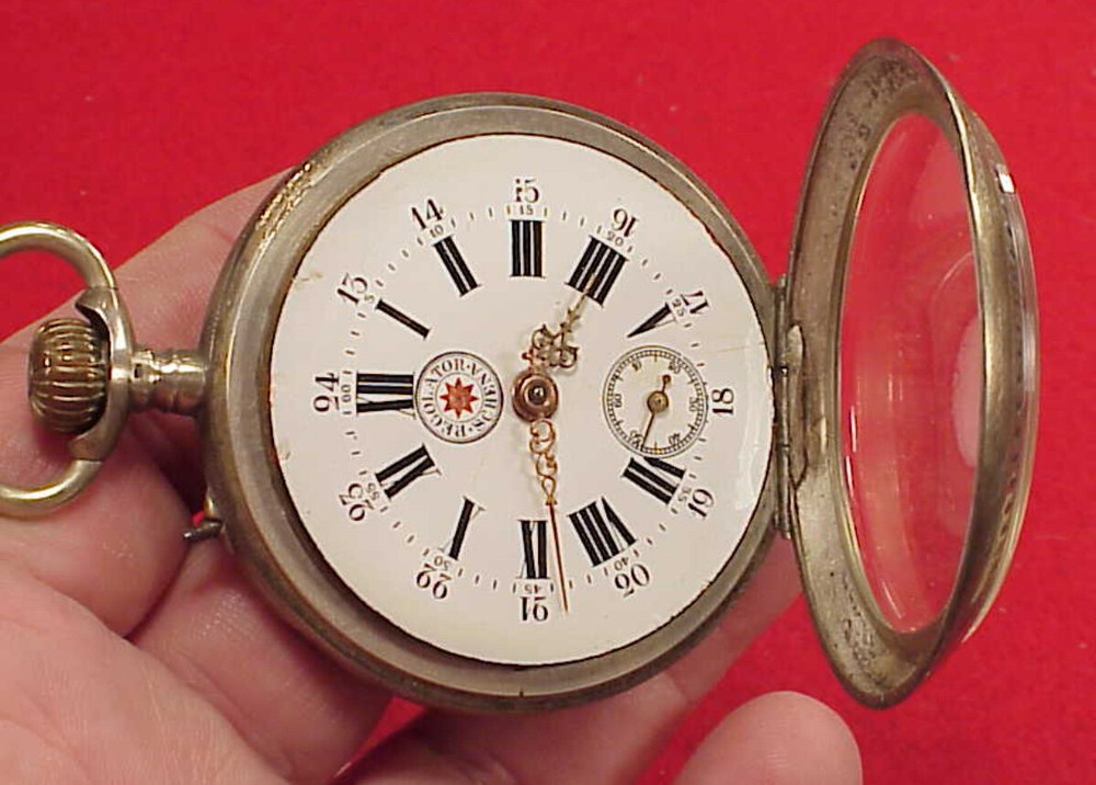 53mm REGOLATOR SCHENA NORTH AFRICA CAMPAIGN ROSKOPF SILVER POCKET WATCH