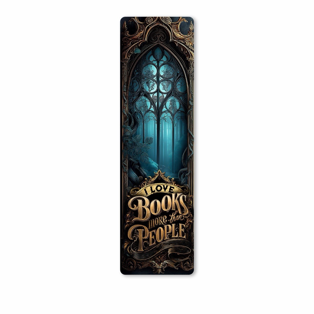 I Love Books Gothic Bookmark 2x7 Laminated Midnight Chapters 🔥❤️📖💀