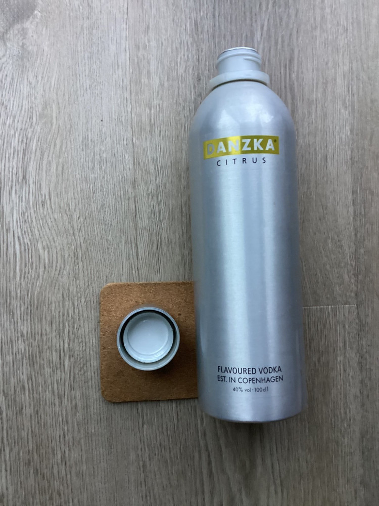 Danzka Citrus Empty Vodka Container/Flask - 1 litre Collectable or Water Bottle