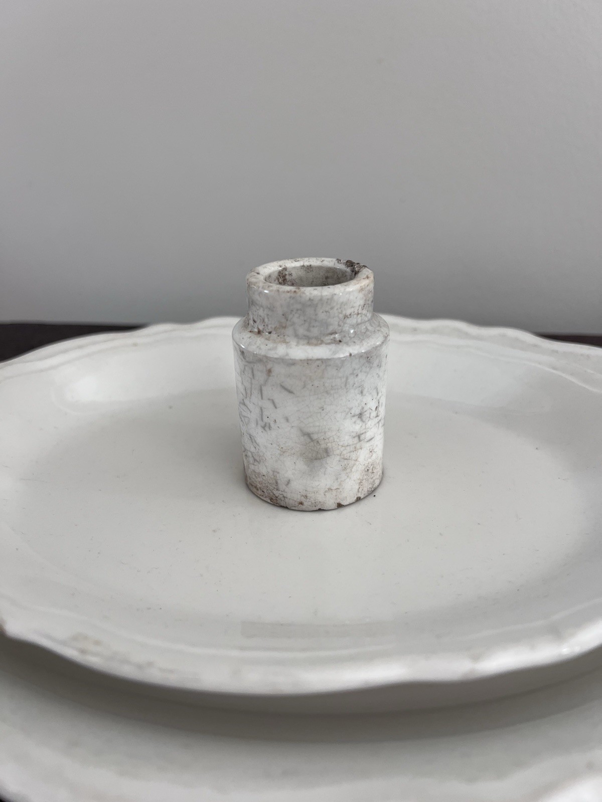 Antique English Ironstone Ink Jar