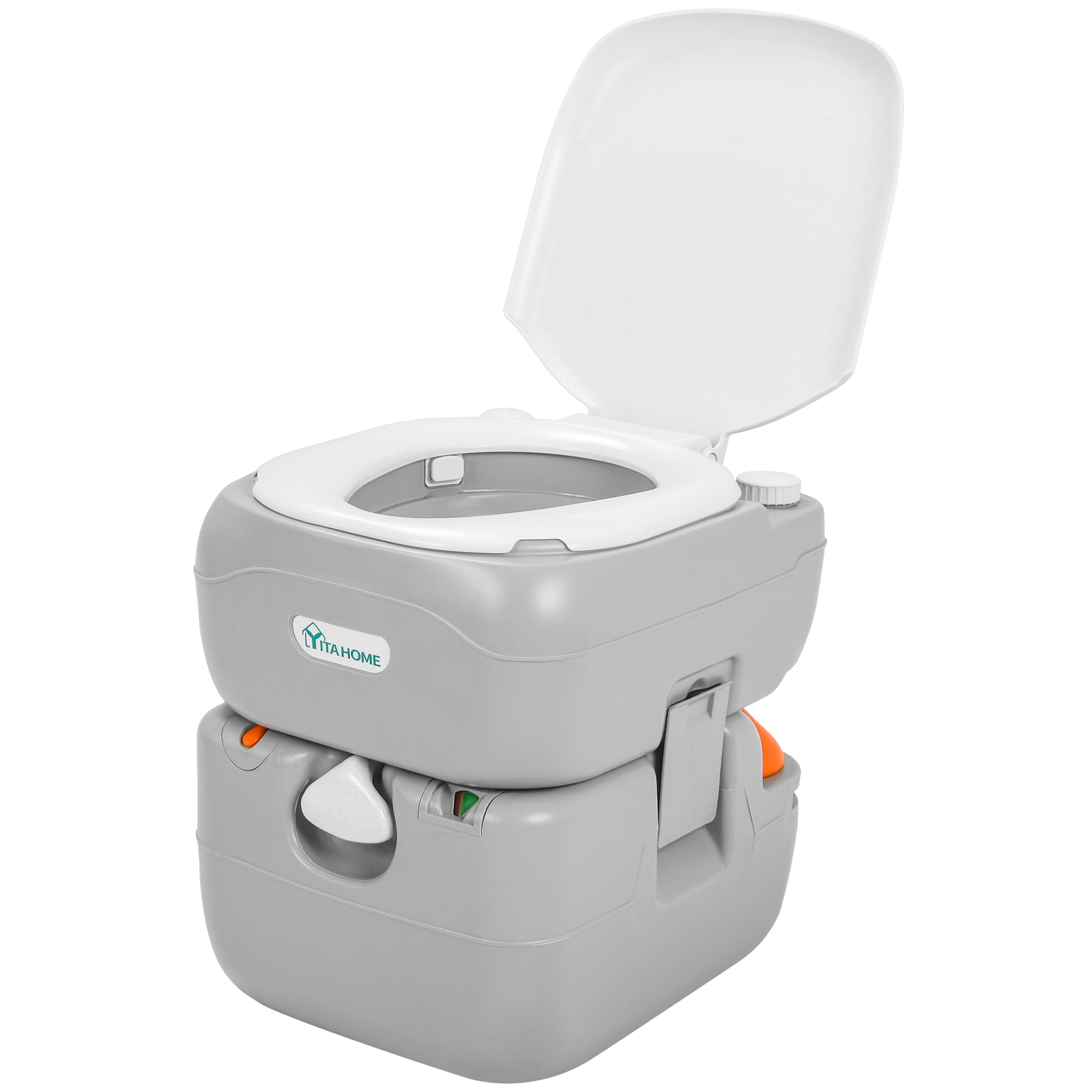 5.8 Gallons 22 L Portable Toilet Flushing Indoor Outdoor Travel Camping RV Potty