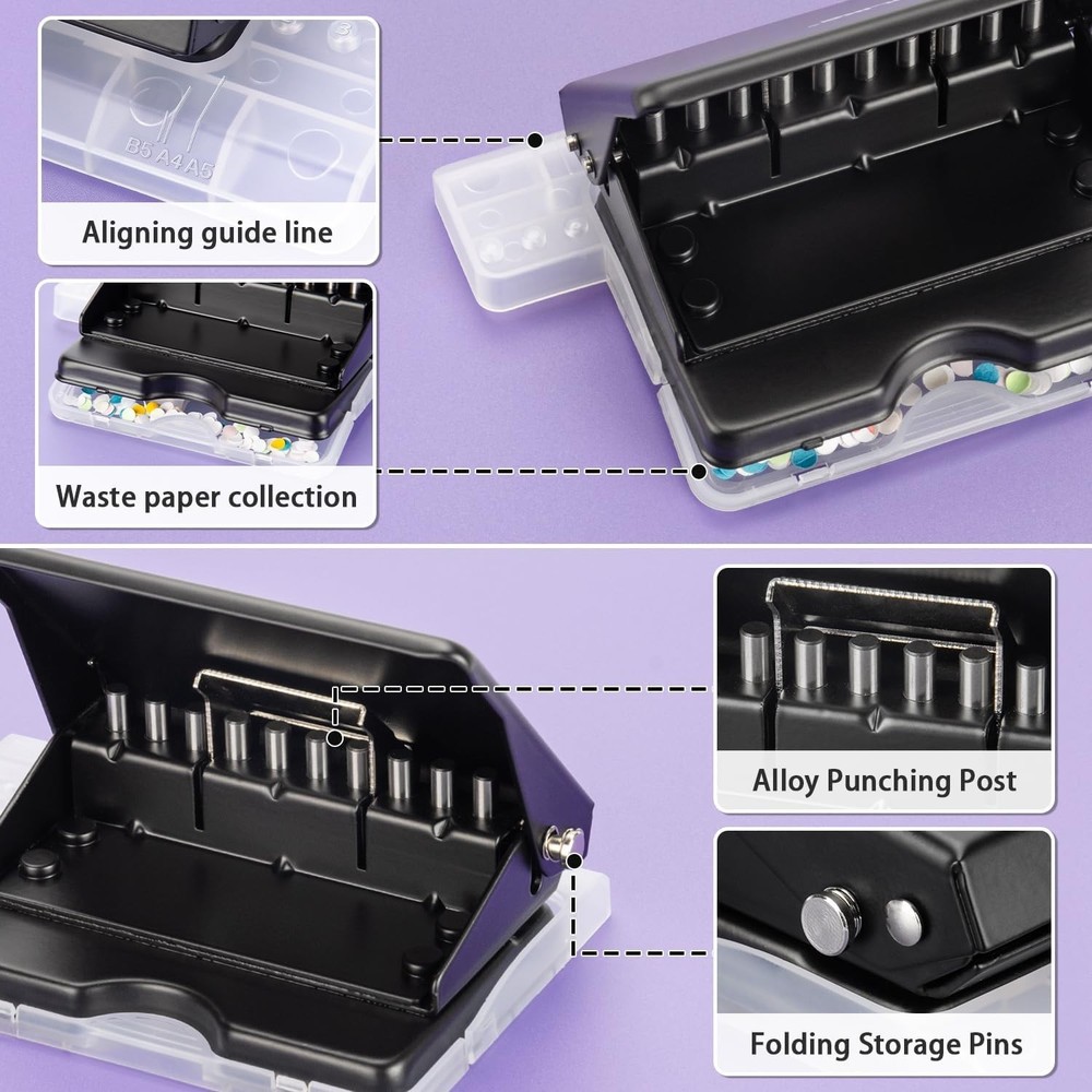 Practical 10-Hole Binding Machine with Multi-Color Binding Spines for Planners