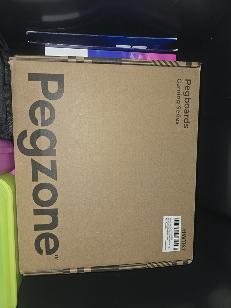 PEGZONE Wall Mount Gaming Pegboard with Controller and Headphone Holder