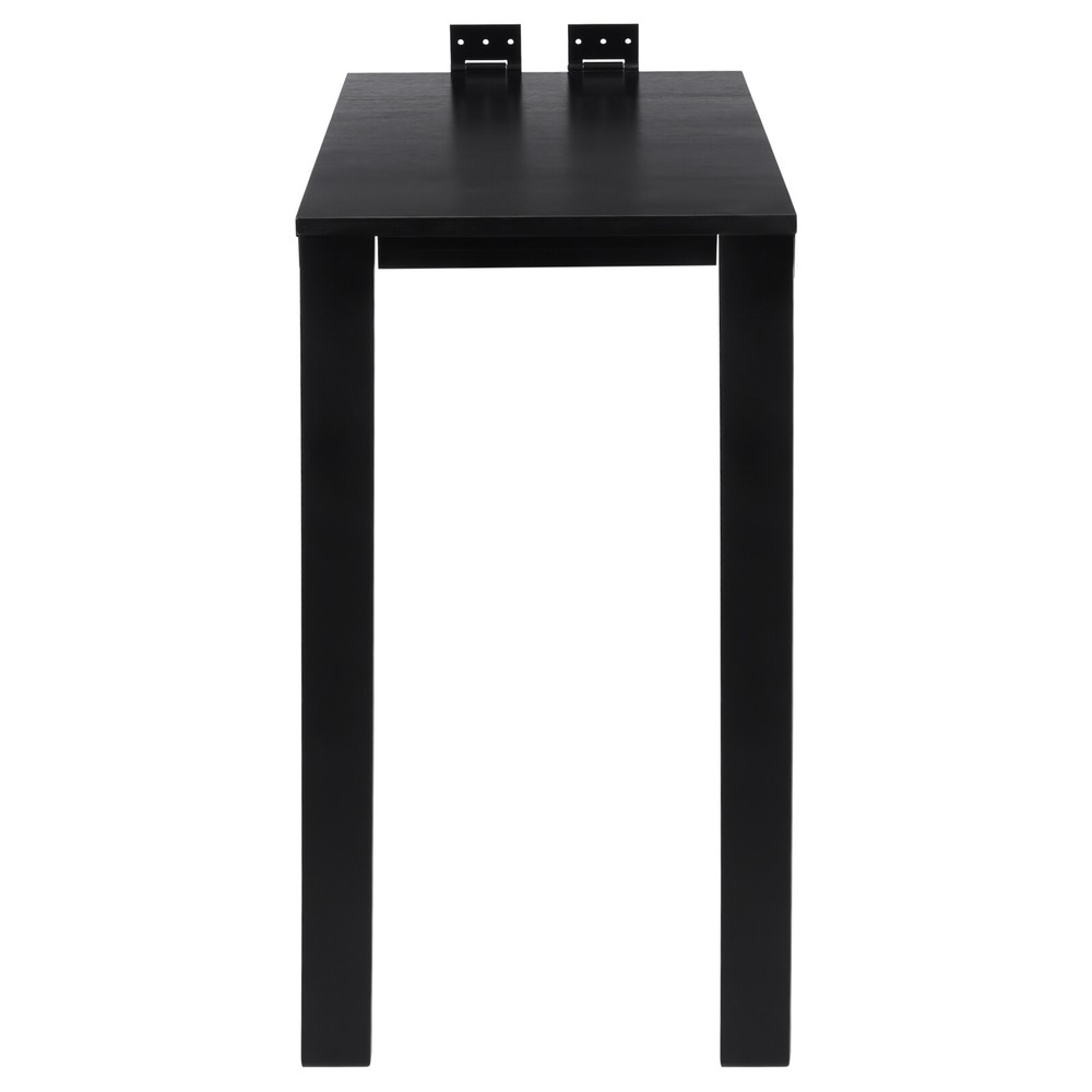 Black Folding Dining Table L-Shape Wall Mounted Floating Folding Table 132.28lbs