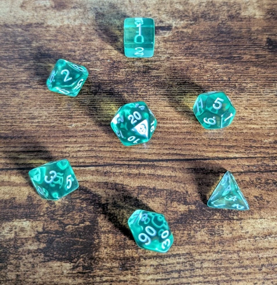 Green Poly D&D Dice Set