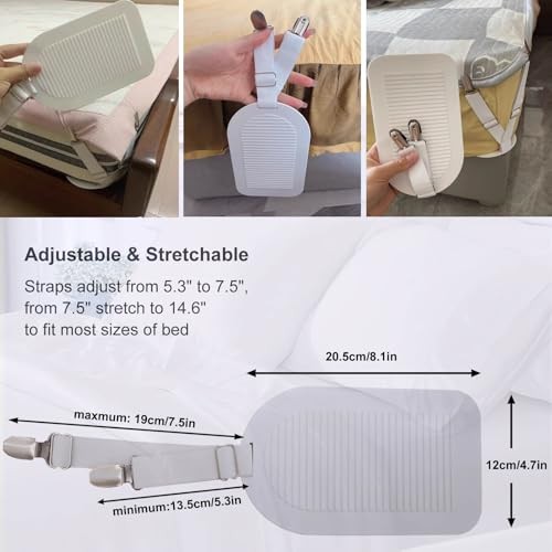 Bed Sheet Holders Straps Keep Sheets Tight & Easy Installation, 4pcs