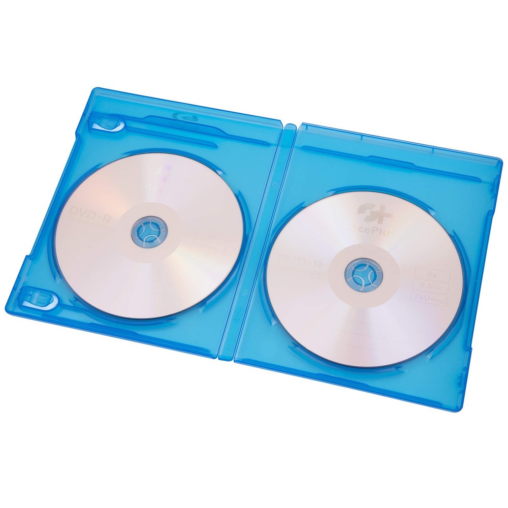 AcePlus® Double 2-Disc Blu-Ray Cases with 12mm Standard Thickness, Silver