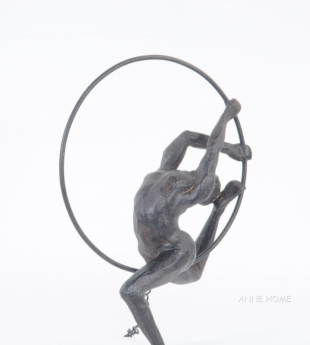 Nude Male Athlete Figure Sculpture Figurine Gymnast Kinetic Art Hanging Decor