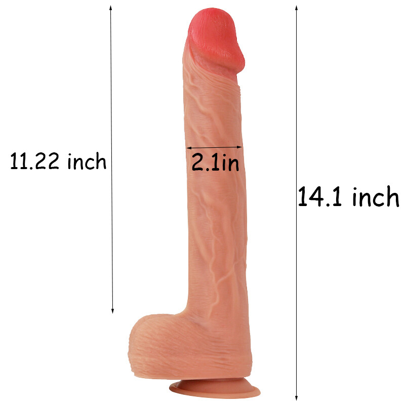 14" Silicone Realistic Huge Big Dildo Suction Cup Anal Vagina Sex Toy for Women