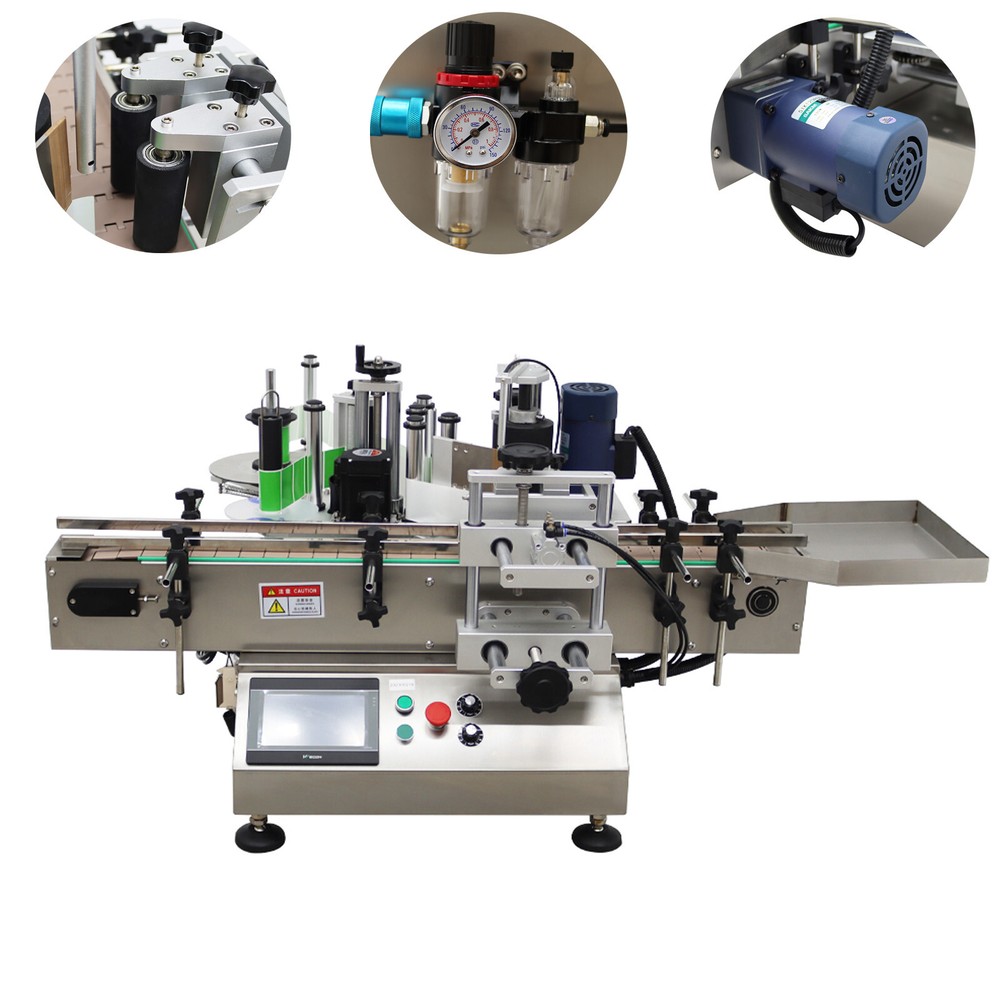 110V Automatic Desktop Conveyor Round Bottle High Speed Labeling Machine 1000W