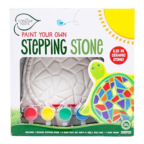 Mosaic Turtle DIY Stepping Stone Kit, Includes Ceramic Stone & 6 Vibrant