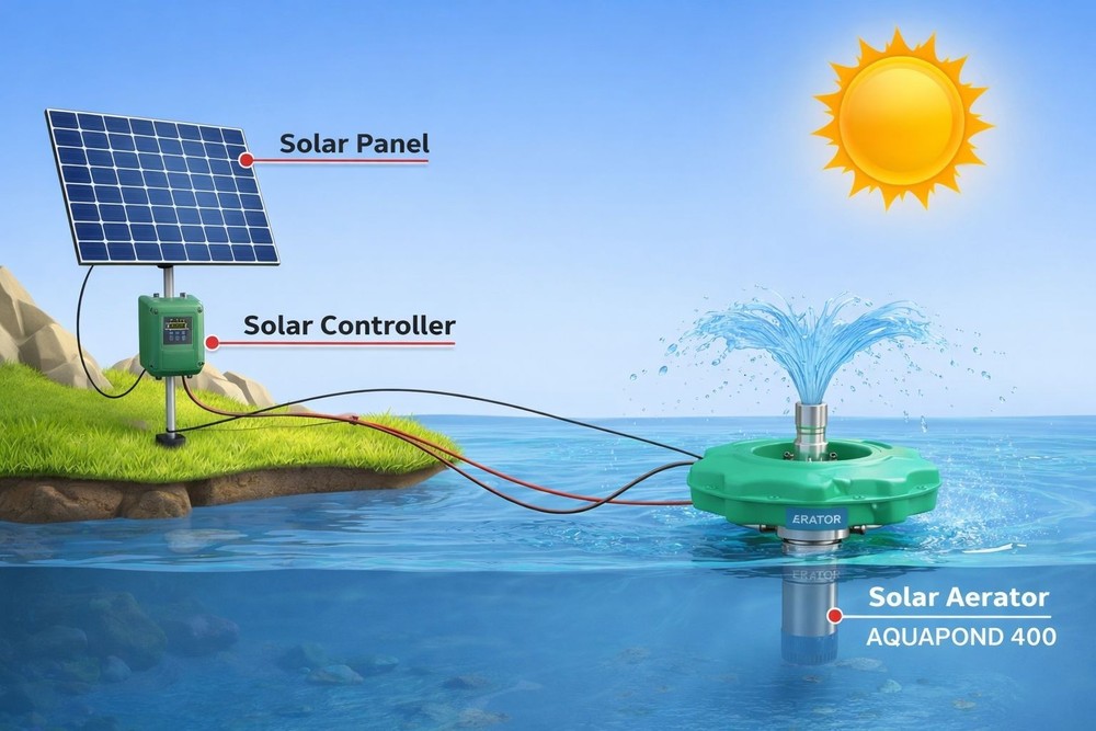 Solar Pond Aerator Kit with Smart LoRa Controller