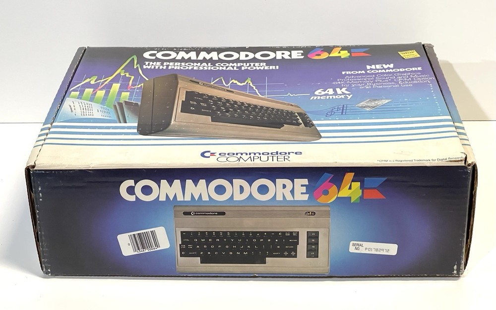 Commodore 64 Vintage Computer In Original Box With Original Purchase Receipt