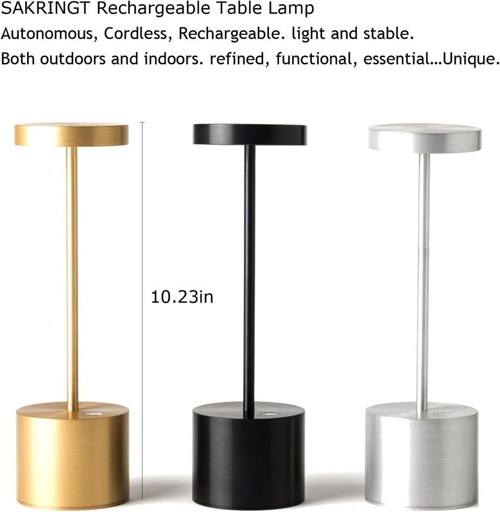 Minimalist Cordless Table Light, 5000mAh Battery - 2 Pack