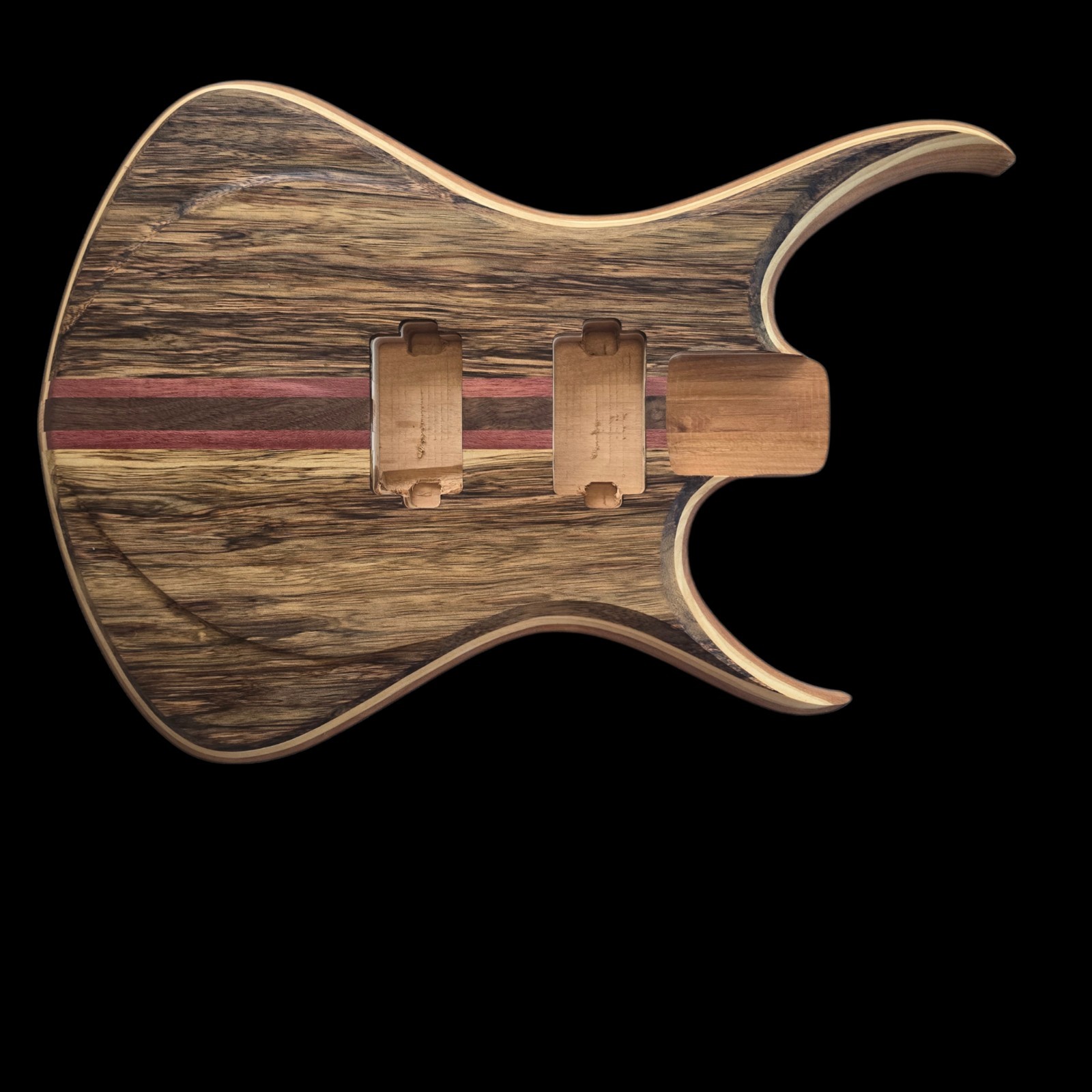 Alembic Style Custom Guitar Body 1 of a Kind Handmade Black Limba/Alder Luthier