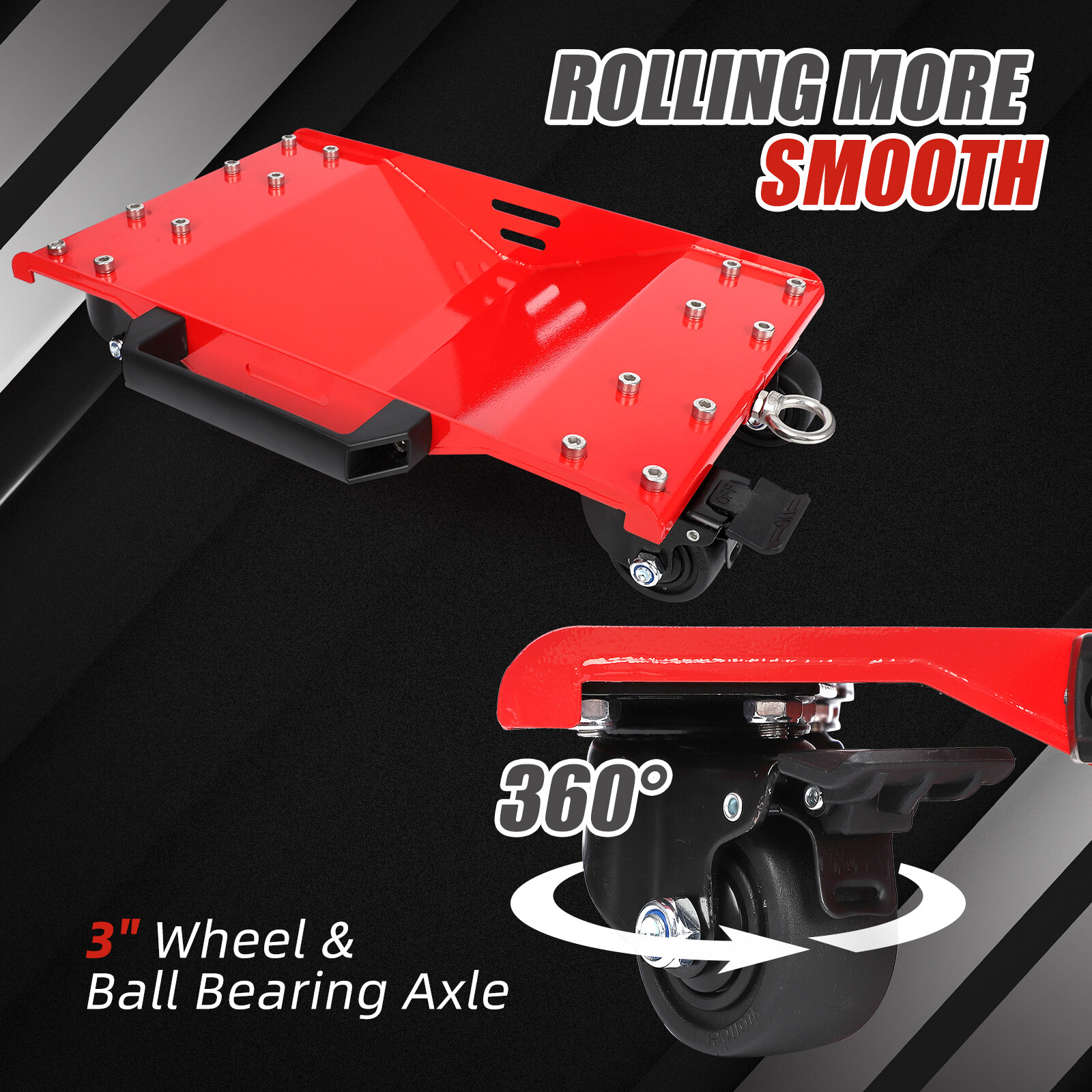 Set of 4 Car Dollies 8000LBS Car Wheel Dolly with Tow Hooks for Moving Vehicles