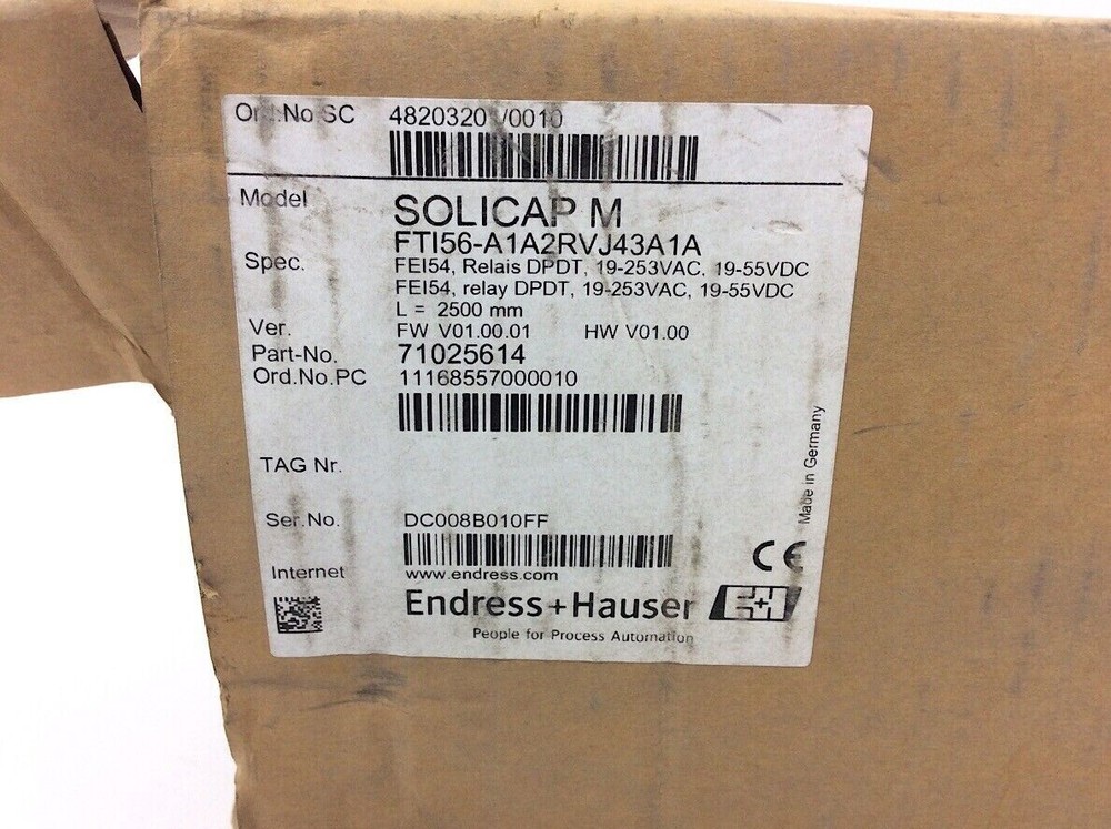 Endress+Hauser FTI56-A1A2RVJ43A Solicap