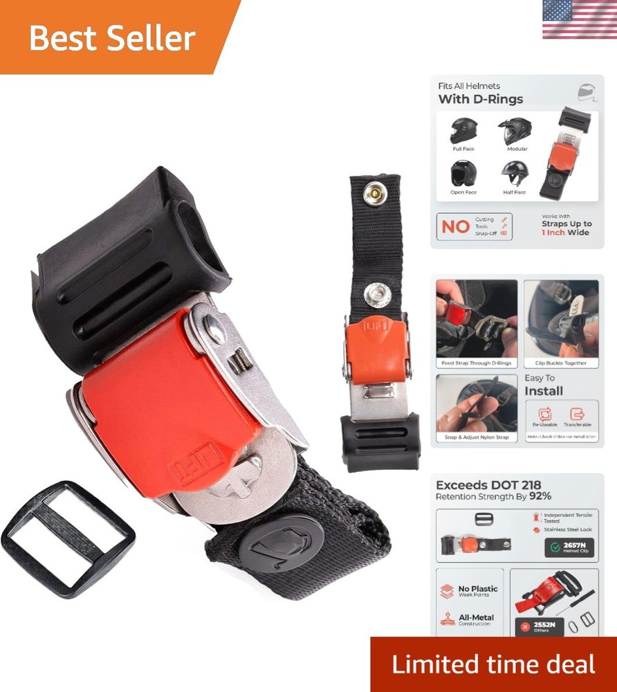 Helmet Chin Strap Quick Release Kit - Fits Most D-Ring Helmets, Easy Install