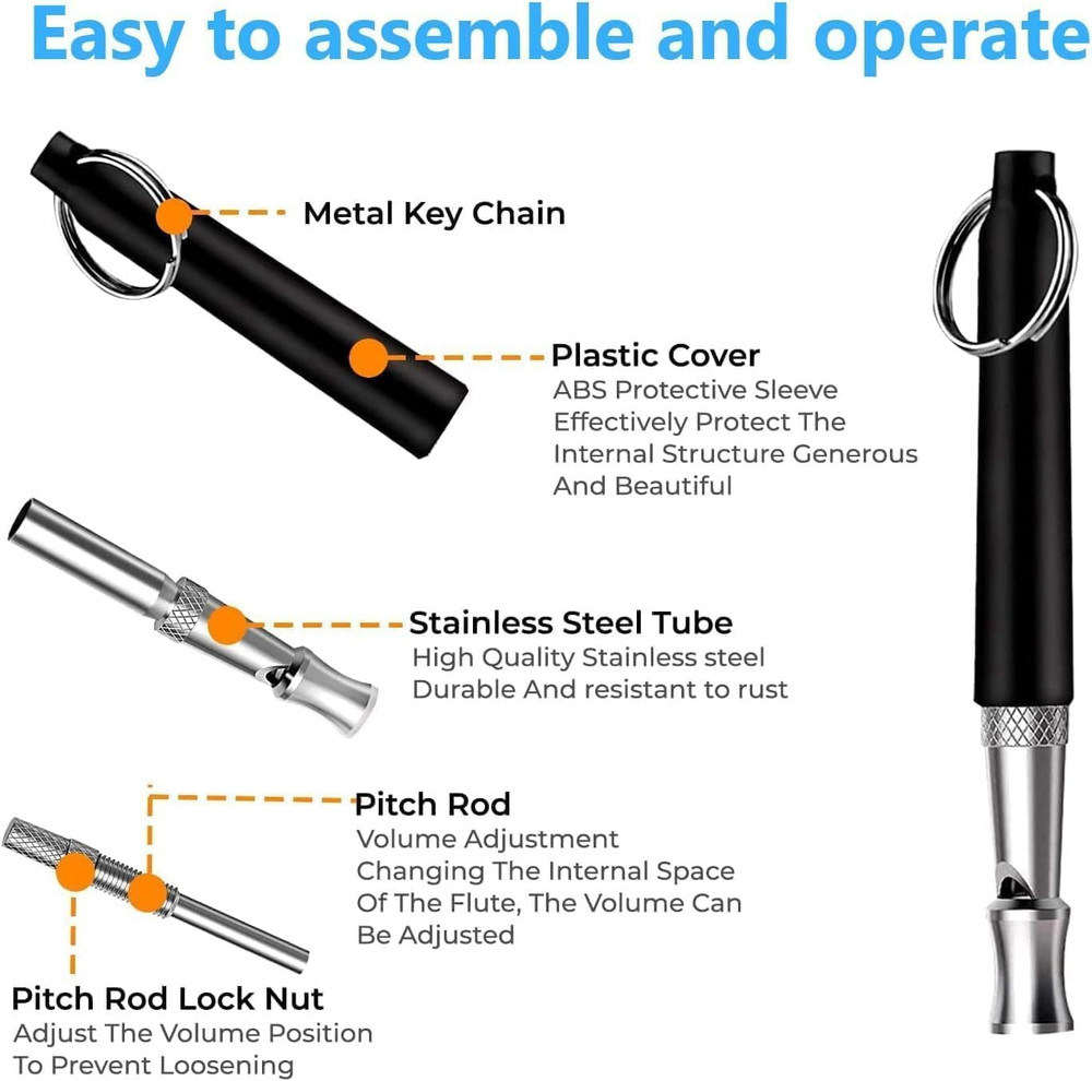 Ultrasonic Dog Whistle 2-Pack for Bark Control and Training