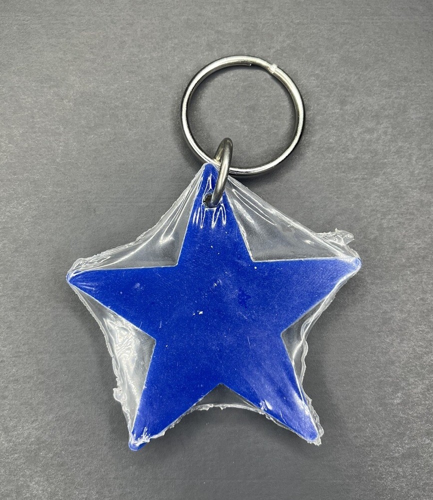 O E S Crest Key Chain Eastern Star Key Ring - White/Blue Plastic - New