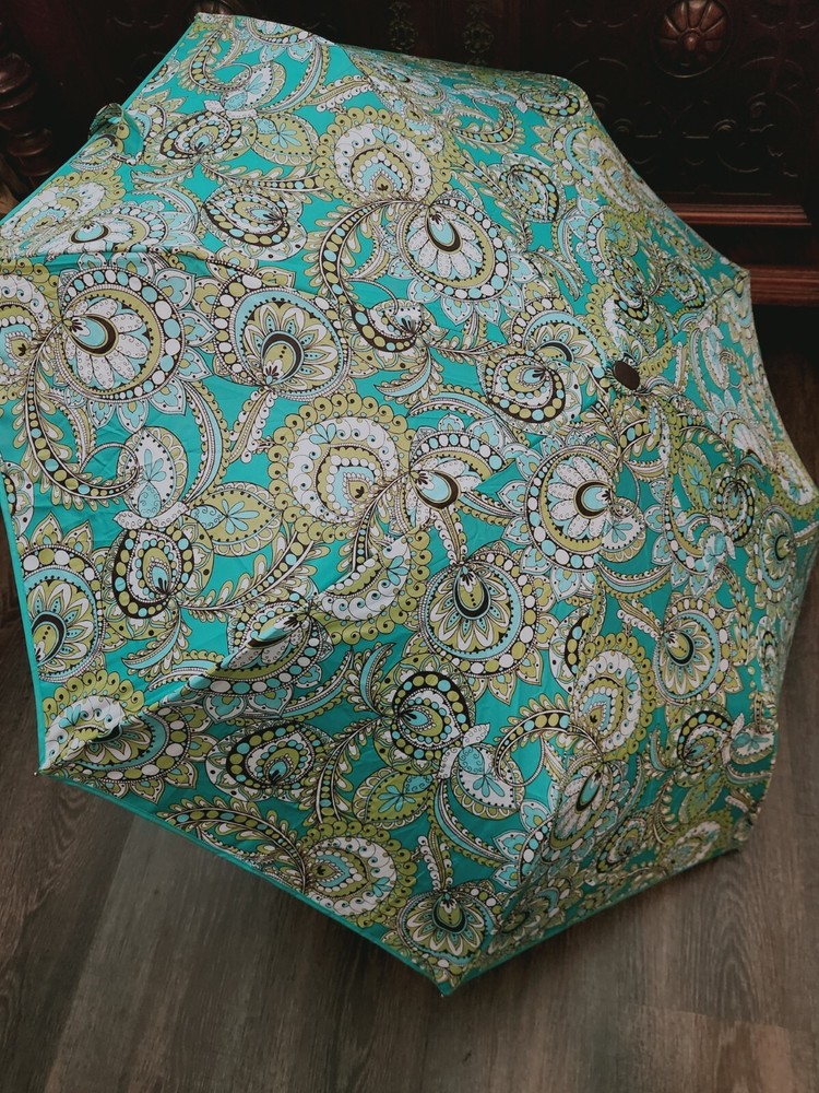 Vera Bradley Peacock Pattern Compact Umbrella Retired RARE EUC