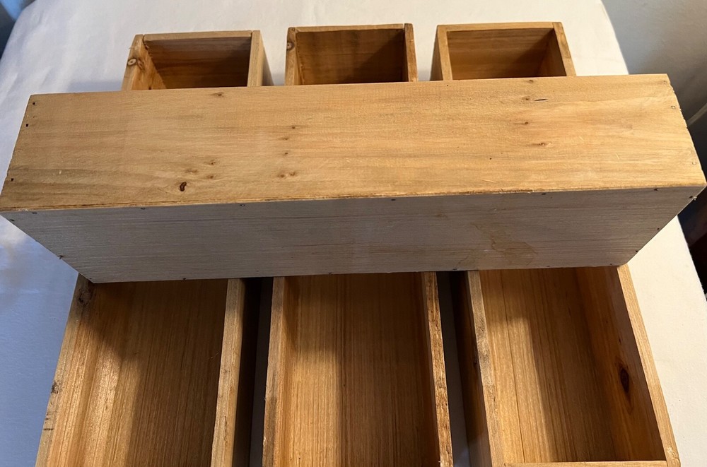 4 Large Cedar Wood Box Organizers-New
