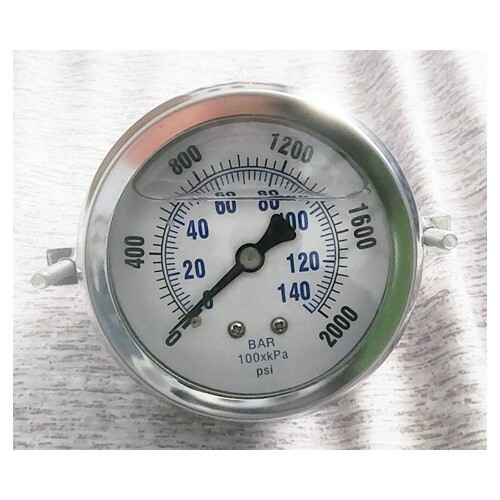 Carpet and Tile Cleaning Machine Pressure Gauge 2000 psi Panel Back Mount Mytee
