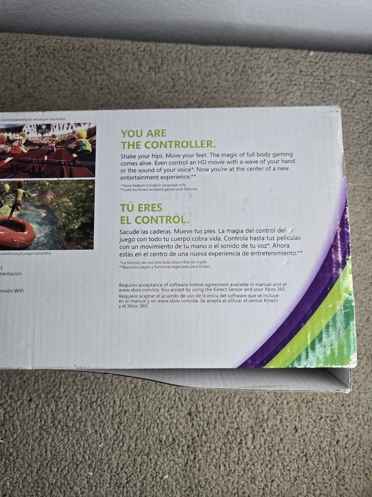 Microsoft Xbox 360 Kinect Connect Black Sensor Bar Open Box W/ Kinect Adventures