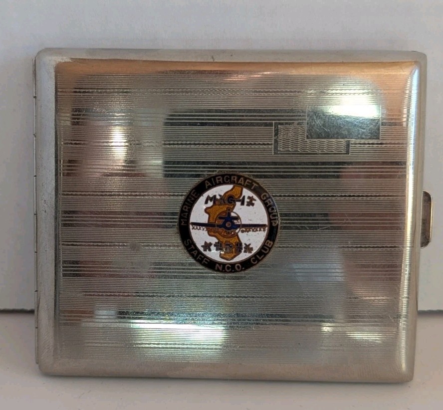 USMC MAG 12 Cigarette Case - Korea 1954 1955 Marine Air Group