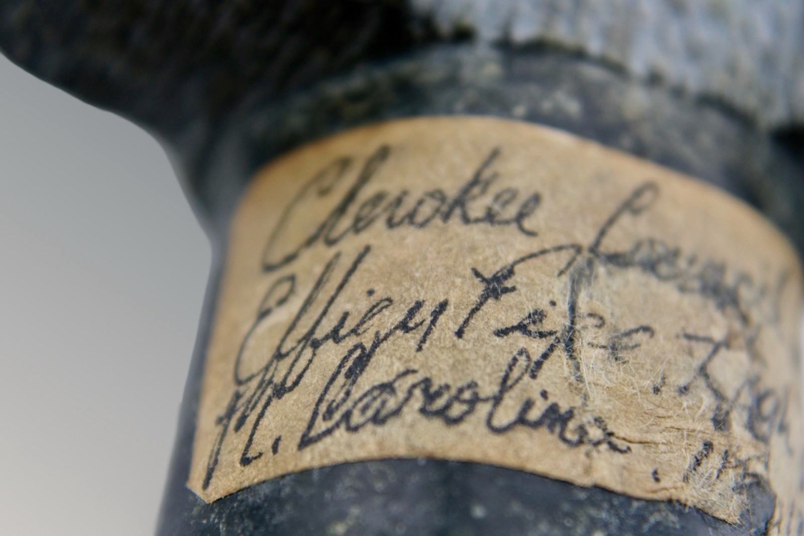 Cherokee Council Bear Effigy Pipe Late 19th Century NC High Rock 13” Long