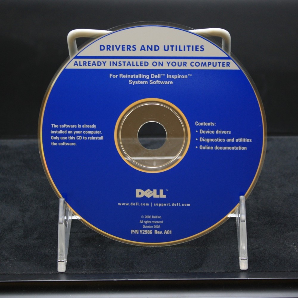 Dell Inspiron Drivers & Utilities System Software Reinstall CD 2003