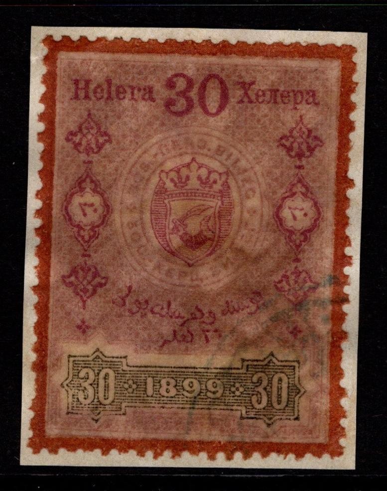 Bosnia 1899 30h Revenue Used / Cut On Piece - S53580