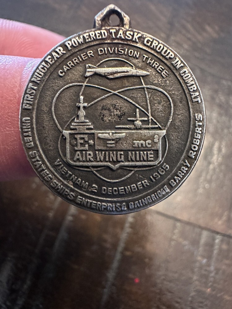 First Combat Nuclear Powered Task Grp USS Enterprise Barry Roberts Medal Silver