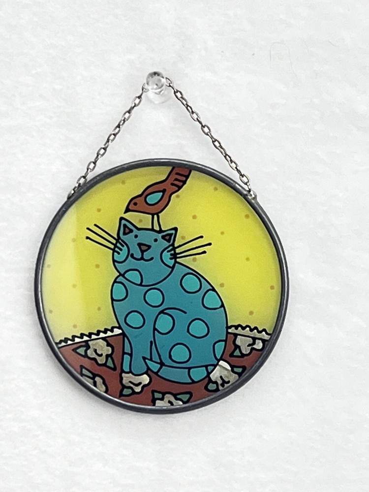 Kitty & Bird Round Sun Catcher Window Hanger