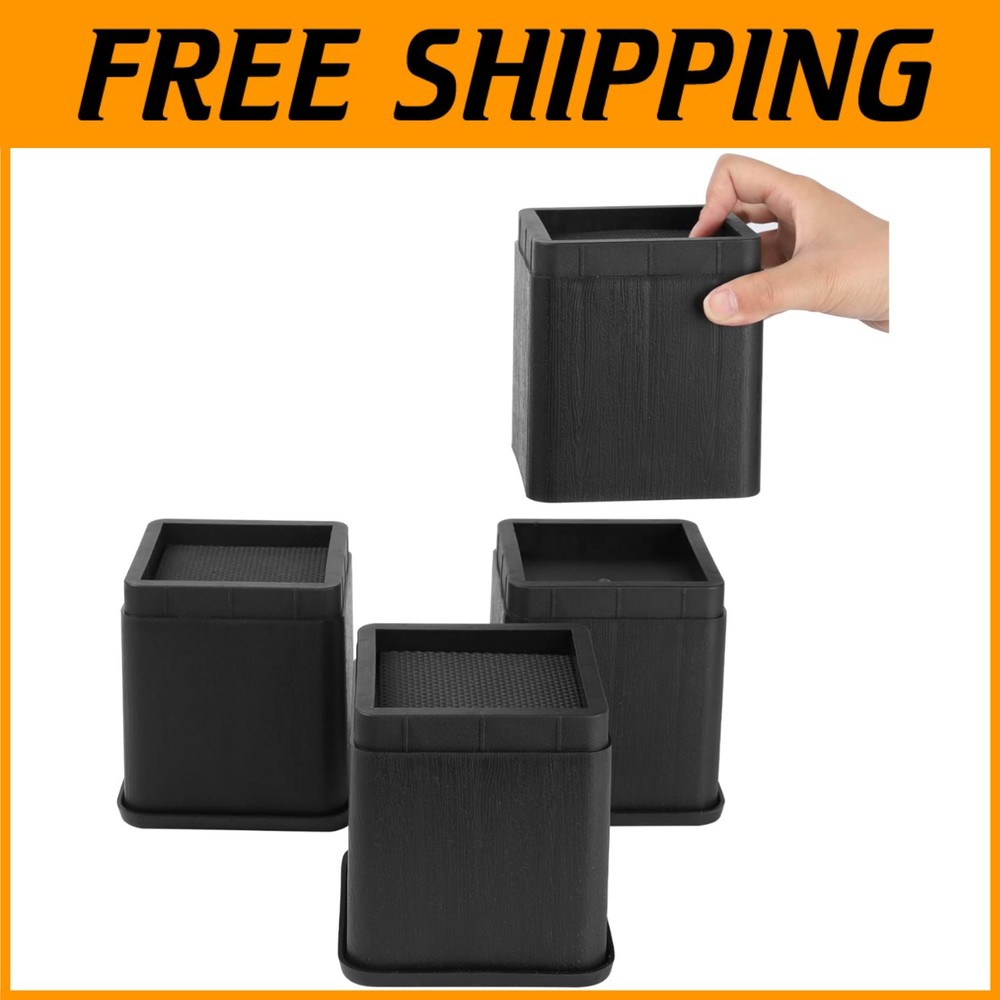 Stackable 4 Inch Bed Risers - Couch Sofa Table Leg Extenders