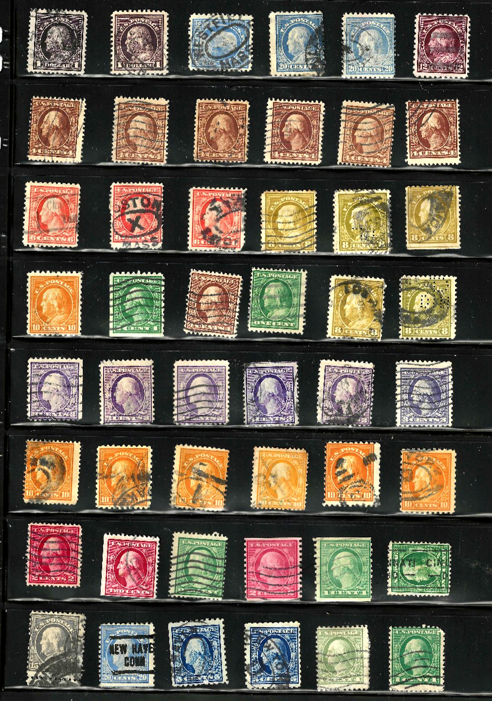 Dealer Collection 1C-$1 Untyped Washington Franklin Few Coils 1908-22 US 40-8