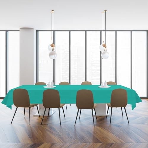 3 Pack Plastic Tablecloth Disposable Rectangular Table Cloth 54 Rectangle Teal