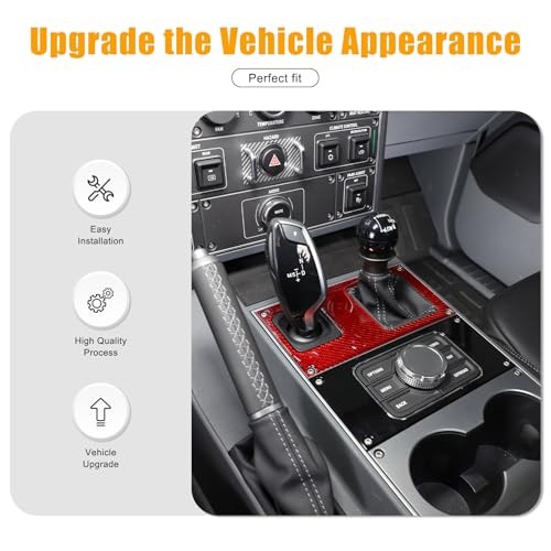 Center Control Shift Knob Panel Sticker Cover Compatible with INEOS Red